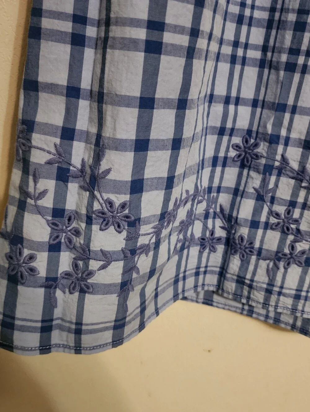 Free Assembly Smocked Waist Embroidered Plaid Maxi Skirt Size M NWT - Picture 2 of 9